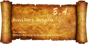Bonifert Arnold névjegykártya