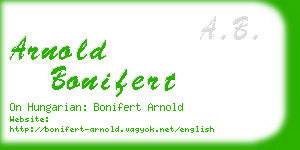 arnold bonifert business card